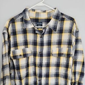 Men's Yellow and Blue Plaid Shirt